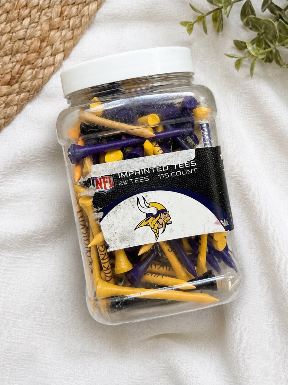 Minnesota Vikings NFL Imprinted Golf Tees Jar Mixed Colors Read Description